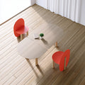 Eetkamerset met tafel en stoelen van hout, kleur naturelbruin
